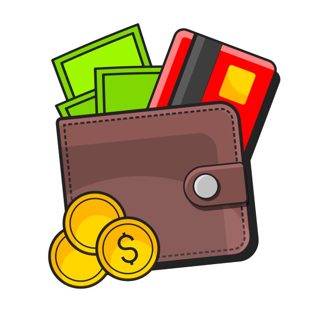 钱包与美元在白色背景适合贺卡，海报或t恤印刷。图片下载