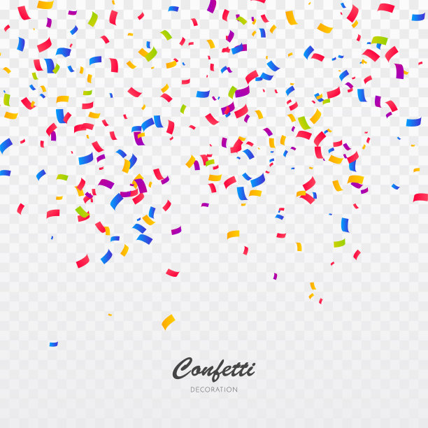 颜色五彩纸屑背景。庆祝派对矢量插图图片下载