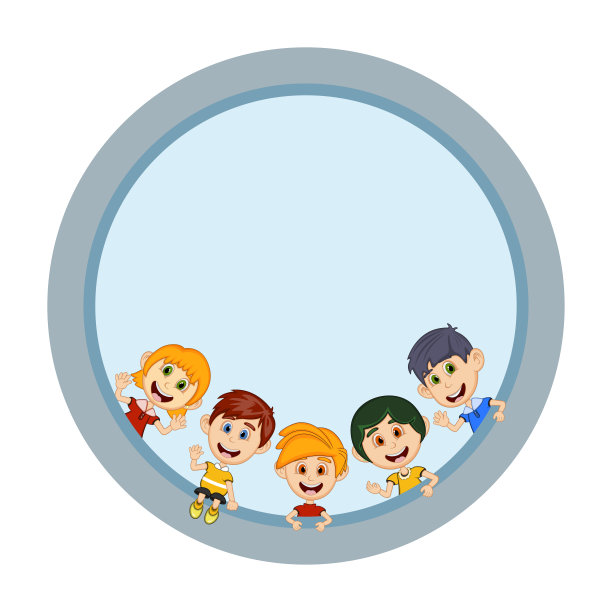 儿童窥视背后的placard卡通矢量插图图片下载