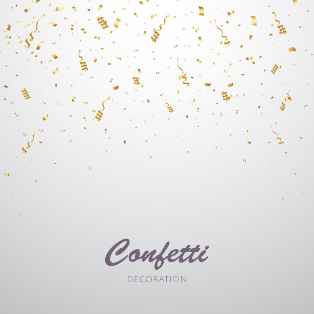 黄金纸屑背景。党矢量图图片下载