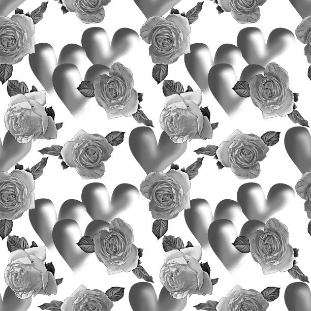 情人节无缝图案与玫瑰。图片下载
