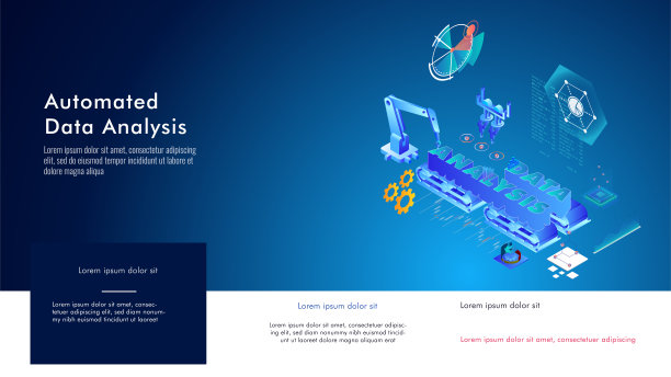 自动化的数据分析。现代平面设计等距概念的自动数据分析网站和移动网站图片下载