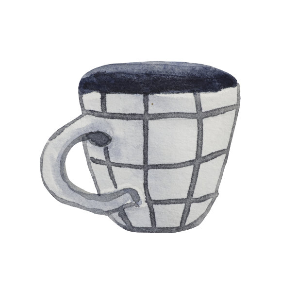 水彩陶瓷茶杯图片下载