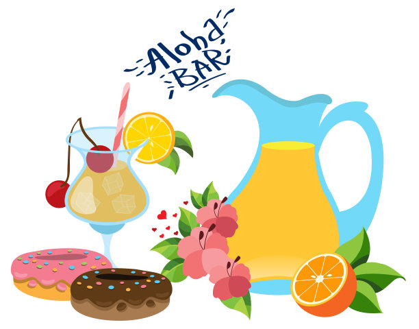 由天然水果制成的柠檬水的彩色插图。维生素饮料和甜点图片下载