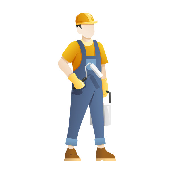 建筑工人手持油漆设备图片下载