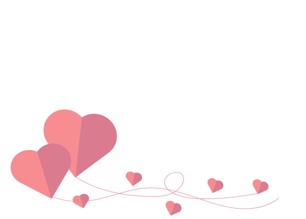 粉红色的心与线为情人节或婚礼卡图片下载
