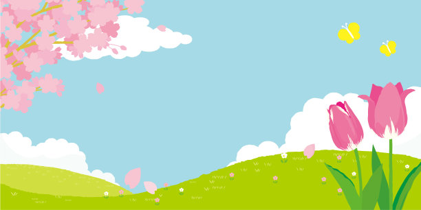 春季景观插图图片下载