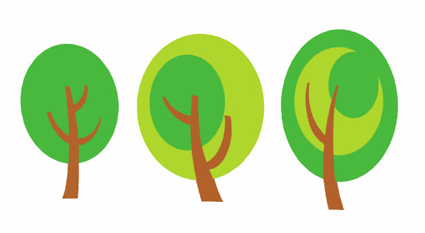 三棵简单的树的插图图片下载
