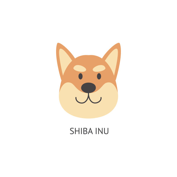 卡通日本柴犬笑脸狗头图片下载