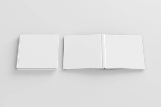空白的白色方形关闭和打开和颠倒的书封面图片下载