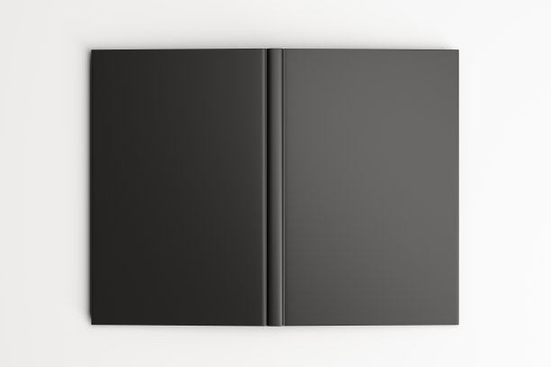 空白黑色垂直打开和倒置的书封面图片下载