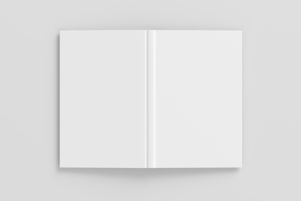 空白白色垂直打开和倒置的书封面图片下载