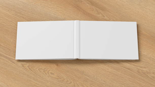 空白白色水平打开和倒置的书封面图片下载