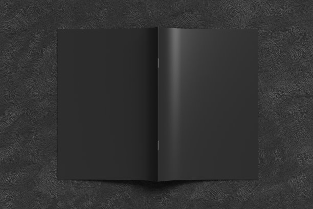 小册子或小册子封面模拟。小册子是开放的，上下颠倒的。图片下载