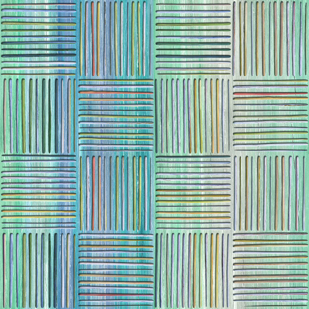 木材无缝纹理条纹和方形图案，绿松石色，3d插图图片下载