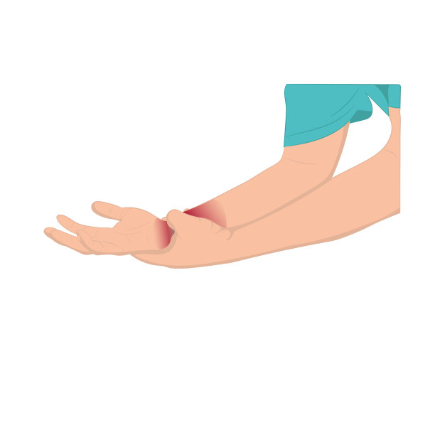 手腕疼，男人抱着手腕疼是因为手腕部位有韧带图片下载