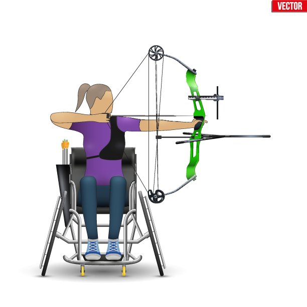 用运动弓瞄准的残疾射箭运动员图片下载