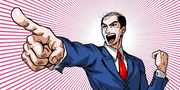 光头青年一边喊一边指图片下载