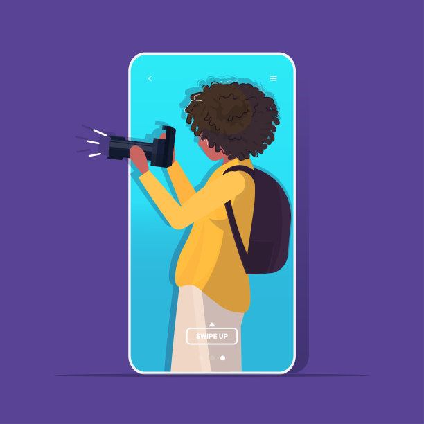 旅行博客使用数码相机女性摄影师拍摄照片博客拍摄视频博客概念肖像智能手机屏幕移动应用程序图片下载