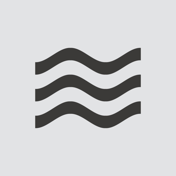 波浪图标孤立的平面风格。图片下载