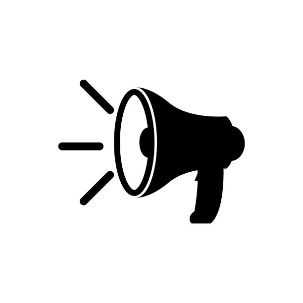 扩音器图标，标志孤立在白色背景。扬声器素材图片