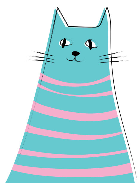 有趣可爱的快乐艺术矢量猫图片下载