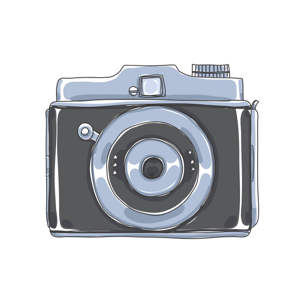 间谍相机复古超小型手绘矢量插图图片下载