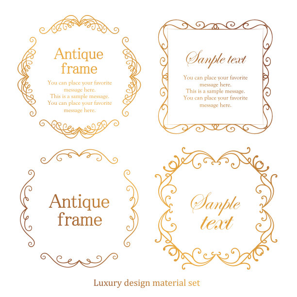 美丽和华丽的复古框架材料素材图片