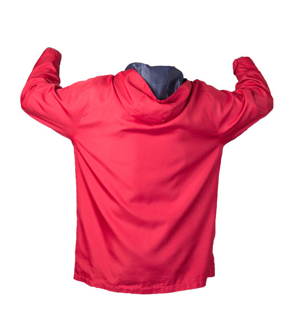 有兜帽的女性被毛孤立在白色背景上。图片下载