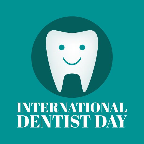 国际牙医节快乐。插图标志矢量模板设计图片下载