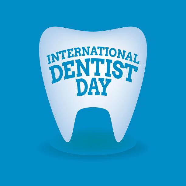 国际牙医节快乐。插图标志矢量模板设计图片下载