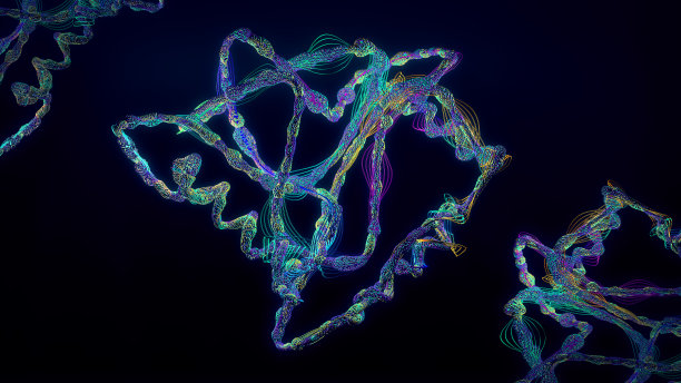 氨基酸或生物分子（蛋白质）的链状结构 - 3D图示图片下载
