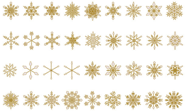 冬季材料金色雪花图片下载