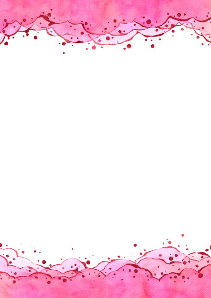 抽象水彩手绘插画。明亮的粉红色波浪背景。高分辨率。设计为卡片，封面，印刷，网页，婚礼，情人节。图片下载