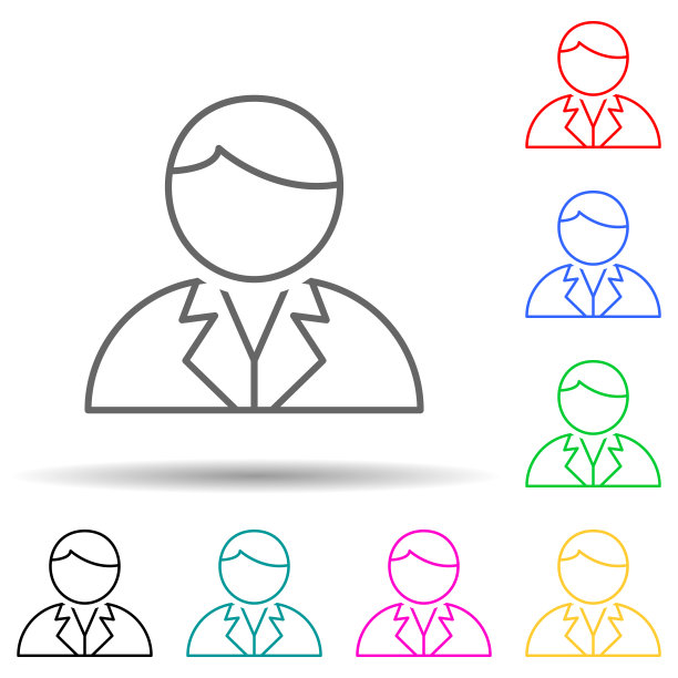 科学家多色风格图标。简单的细线，轮廓向量的科学研究图标的用户界面和用户体验，网站或移动应用程序图片下载