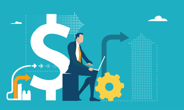 商人，银行家用手提电脑工作。业务概念说明图片下载