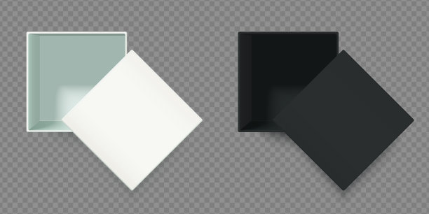 打开盒子，白色和黑色，孤立，矢量插图图片下载