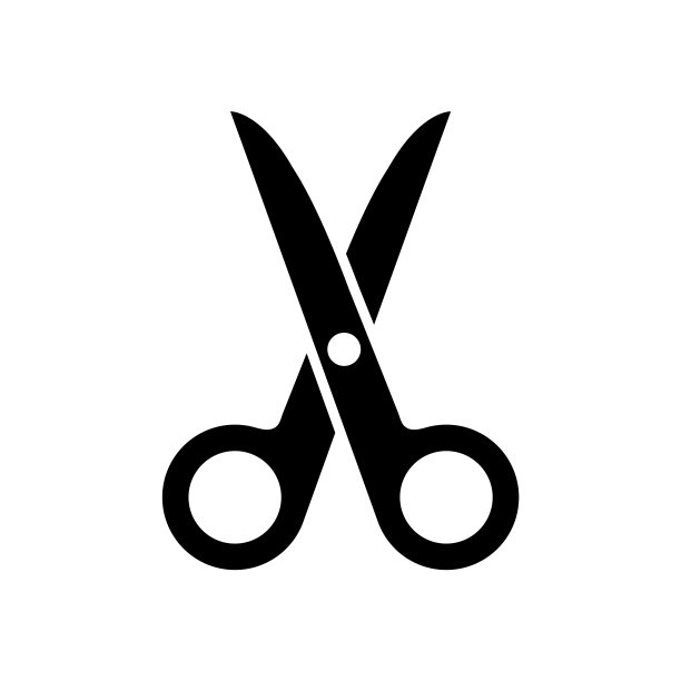 剪刀图标，标志孤立在白色背景图片下载