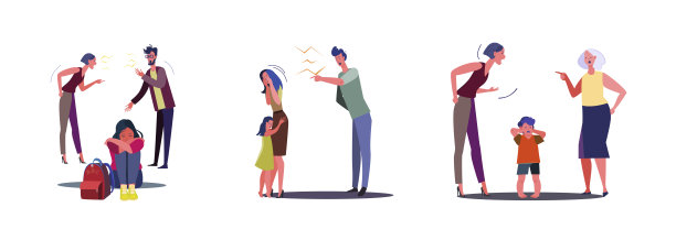 一群愤怒的家庭争吵图片下载