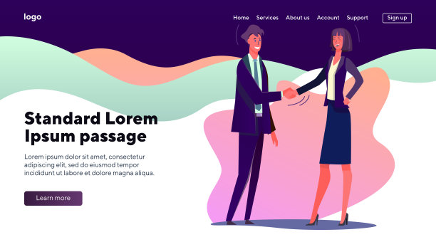 男商人和女商人握手图片下载