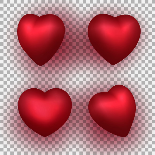 情人节心，3D飞行心矢量插图素材图片