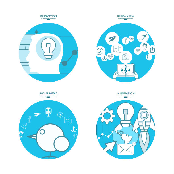 创新的概念。创意抽象信息图表。社交媒体。平面设计现代插画概念。图片下载