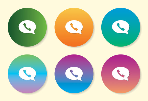 信息六色渐变图标设计。图片下载