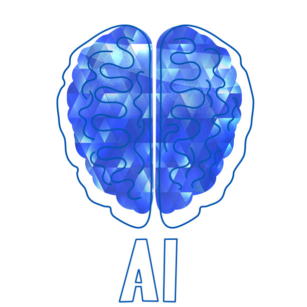 Ai标志的概念。矢量简单的彩色插图。图片下载