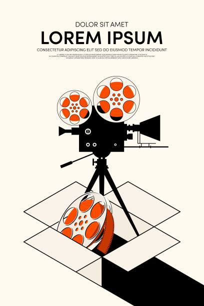 电影和电影海报设计模板背景复古复古的风格图片下载