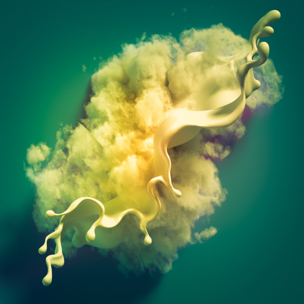 美丽的背景与珠子，粒子和模拟。3d渲染，3d渲染。图片下载