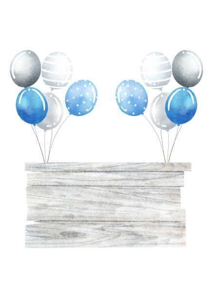 水彩木板气球图片下载