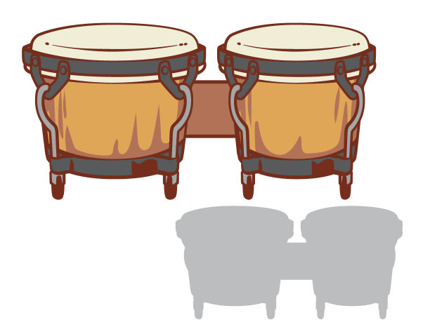 邦戈鼓和剪影布景。图片下载