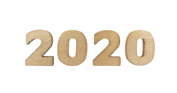 2020年新年快乐概念，白色背景木块2020图片下载