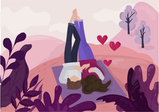 情人节请帖卡片。浪漫的情侣向量图片下载